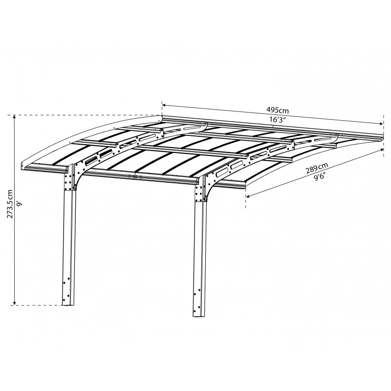 Carport En Alu Gris Et Polycarbonate Arizona Breeze 5000 - Palram - Canopia 3 Carport En Alu Gris Et Polycarbonate Arizona Breeze 5000 - Palram - Canopia – Image 3