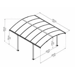 Carport En Alu Gris Et Polycarbonate 1 Voiture 15,6m² Arcadia™ 4300 – Canopia -Jardin Extérieur Boutique carport en alu gris et polycarbonate 1 voiture 156m arcadia 4300 canopia 2