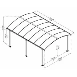 Carport En Alu Gris Et Polycarbonate 1 Voiture 18,2m² Arcadia™ 5000 – Canopia -Jardin Extérieur Boutique carport en alu gris et polycarbonate 1 voiture 182m arcadia 5000 canopia 2