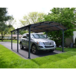 Carport En Alu Gris Et Polycarbonate 1 Voiture 18,2m² Arcadia™ 5000 – Canopia