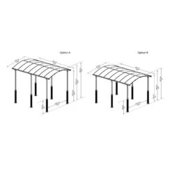 Carport En Alu Gris Et Polycarbonate 1 Voiture 18,2m² Arcadia Alpine 5000 - CANOPIA -Jardin Extérieur Boutique carport en alu gris et polycarbonate 1 voiture 182m arcadia alpine 5000 canopia 2