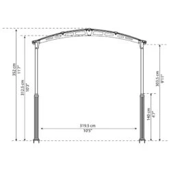 Carport En Alu Gris Et Polycarbonate 1 Voiture 18,2m² Arcadia Alpine 5000 - CANOPIA -Jardin Extérieur Boutique carport en alu gris et polycarbonate 1 voiture 182m arcadia alpine 5000 canopia 4