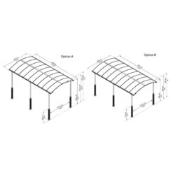 Carport En Alu Gris Et Polycarbonate 1 Voiture 23,3m² Arcadia Alpine 6400 - Canopia -Jardin Extérieur Boutique carport en alu gris et polycarbonate 1 voiture 233m arcadia alpine 6400 canopia 2