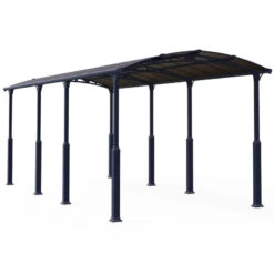 Carport En Alu Gris Et Polycarbonate 1 Voiture 31m² Arcadia Alpine 8500 - Canopia -Jardin Extérieur Boutique carport en alu gris et polycarbonate 1 voiture 31m arcadia alpine 8500 canopia 4