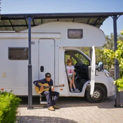 Carport En Alu Gris Et Polycarbonate 1 Voiture 31m² Arcadia Alpine 8500 - Canopia -Jardin Extérieur Boutique carport en alu gris et polycarbonate 1 voiture 31m arcadia alpine 8500 canopia 5