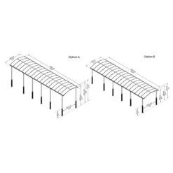 Carport En Alu Gris Et Polycarbonate 1 Voiture 46,3m² Arcadia Alpine 12700 - Canopia -Jardin Extérieur Boutique carport en alu gris et polycarbonate 1 voiture 463m arcadia alpine 12700 canopia 3