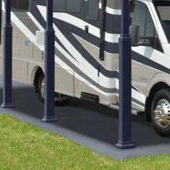 Carport En Alu Gris Et Polycarbonate 1 Voiture 46,3m² Arcadia Alpine 12700 - Canopia -Jardin Extérieur Boutique carport en alu gris et polycarbonate 1 voiture 463m arcadia alpine 12700 canopia 4