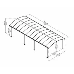 Carport En Alu Gris Et Polycarbonate 31m² Arcadia™ 8500 – Canopia -Jardin Extérieur Boutique carport en alu gris et polycarbonate 31m arcadia 8500 canopia 2
