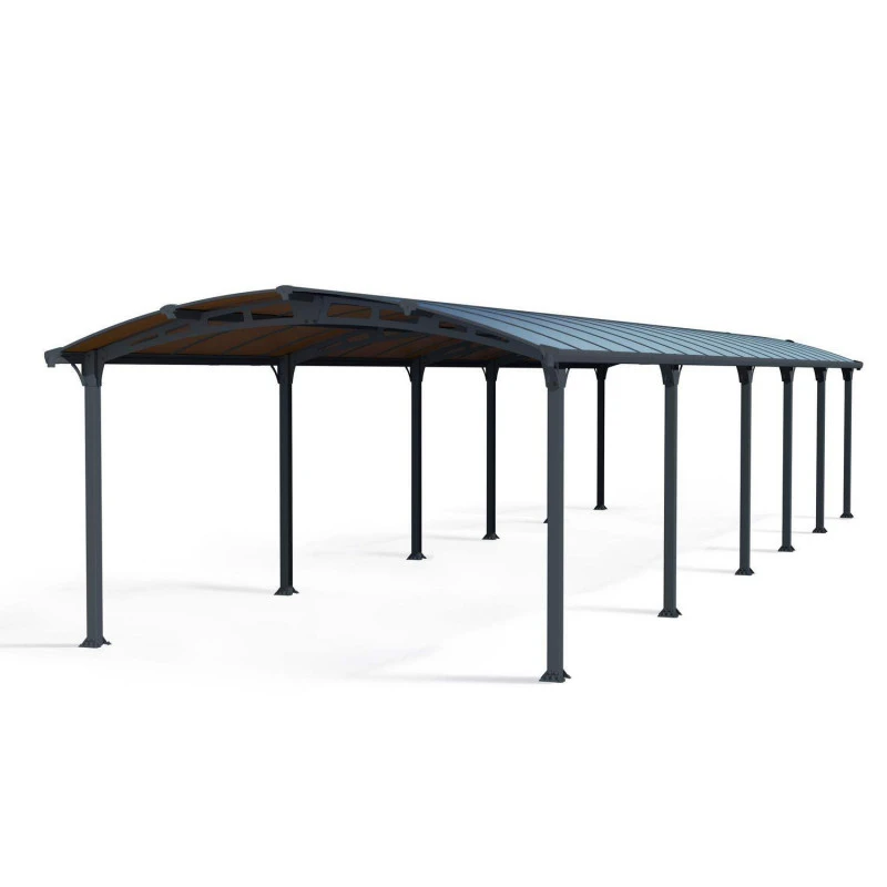 Carport En Alu Gris Et Polycarbonate 46,3m² Arcadia™ 12700 – Canopia 2 Carport En Alu Gris Et Polycarbonate 46,3m² Arcadia™ 12700 – Canopia – Image 2