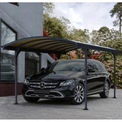 Carport En Alu Gris Et Polycarbonate Bronze 1 Voiture 14,6m² Victoria 5000 - Canopia By Palram -Jardin Extérieur Boutique carport en alu gris et polycarbonate bronze 1 voiture 146m victoria 5000 canopia by palram 1