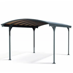 Carport En Alu Gris Et Polycarbonate Bronze 1 Voiture 14,6m² Victoria 5000 - Canopia By Palram -Jardin Extérieur Boutique carport en alu gris et polycarbonate bronze 1 voiture 146m victoria 5000 canopia by palram 2