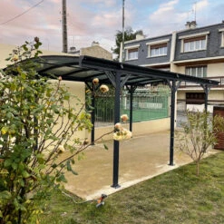 Carport En Aluminium Anthracite 3x5,05m Et Polycarbonate 6mm X-METAL -Jardin Extérieur Boutique carport en aluminium anthracite 3x505m et polycarbonate 6mm x metal 2