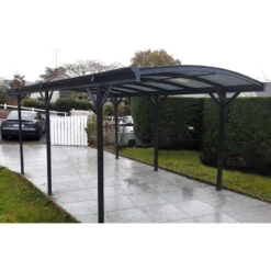 Carport En Aluminium Anthracite 3x5,05m Et Polycarbonate 6mm X-METAL -Jardin Extérieur Boutique carport en aluminium anthracite 3x505m et polycarbonate 6mm x metal 4