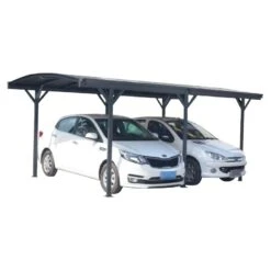 Carport En Aluminium Anthracite 3x5,76m Et Polycarbonate 6mm X-METAL -Jardin Extérieur Boutique carport en aluminium anthracite 3x576m et polycarbonate 6mm x metal 2