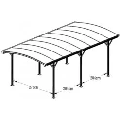 Carport En Aluminium Blanc 3x5,76m Et Polycarbonate 6mm X-METAL -Jardin Extérieur Boutique carport en aluminium blanc 3x576m et polycarbonate 6mm x metal 4