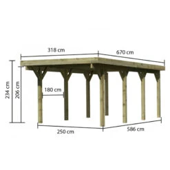 Jardin Extérieur Boutique -Jardin Extérieur Boutique carport en bois autoclave 209m et toit en acier karibu 1