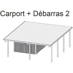 Carport En Bois Autoclave 30,35m² Avec Débarras 9m² - Karibu -Jardin Extérieur Boutique carport en bois autoclave 3035m avec debarras 9m karibu 2