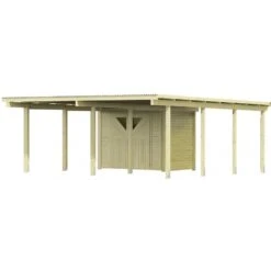 Carport En Bois Autoclave 30,35m² Avec Petit Débarras - Karibu 8 Carport En Bois Autoclave 30,35m² Avec Petit Débarras - Karibu -Jardin Extérieur Boutique carport en bois autoclave 3035m avec petit debarras karibu 2