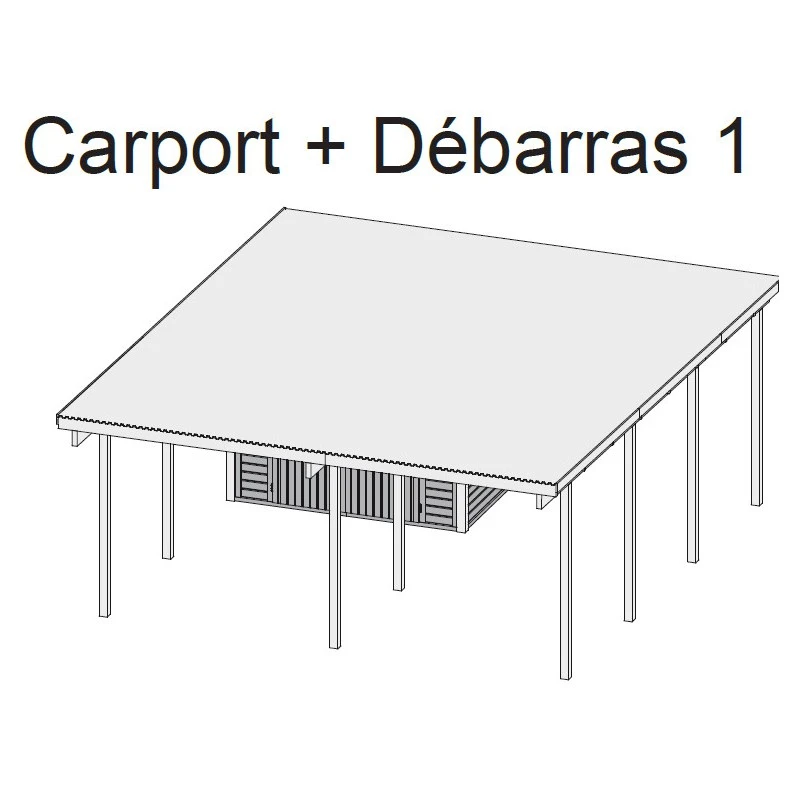 Carport En Bois Autoclave 30,35m² Avec Petit Débarras - Karibu 5 Carport En Bois Autoclave 30,35m² Avec Petit Débarras - Karibu – Image 5