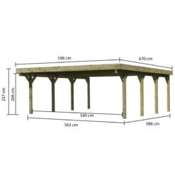 Carport En Bois Autoclave 40,2m² Et Toit En Acier – KARIBU -Jardin Extérieur Boutique carport en bois autoclave 402m et toit en acier karibu 2