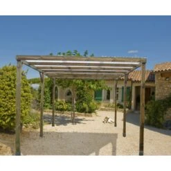 Carport En Pin Traité Autoclave 15m² Avec Couverture PVC Habrita 11 Carport En Pin Traité Autoclave 15m² Avec Couverture PVC Habrita -Jardin Extérieur Boutique carport en pin traite autoclave 15m avec couverture pvc habrita 5