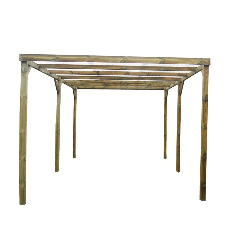 Carport En Pin Traité Autoclave 15m² Avec Couverture PVC Habrita 1 Carport En Pin Traité Autoclave 15m² Avec Couverture PVC Habrita