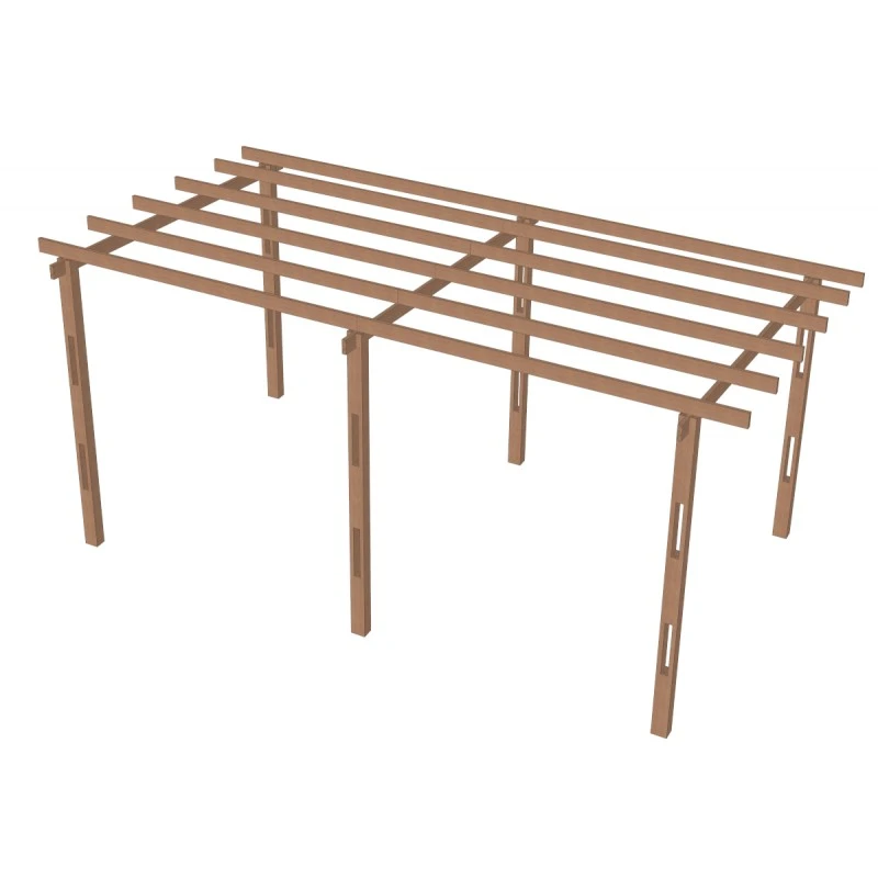 Carport Monopente En Bois 15,6m² Traité Marron - Gardy Shelter 5 Carport Monopente En Bois 15,6m² Traité Marron - Gardy Shelter – Image 5