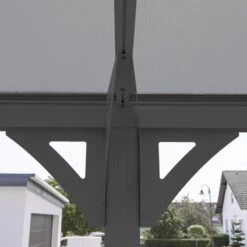 Carport Monopente HELSINKI En Aluminium Anthracite Et Polycarbonate 503x305cm - Westmann -Jardin Extérieur Boutique carport monopente helsinki en aluminium anthracite et polycarbonate 503x305cm westmann 4