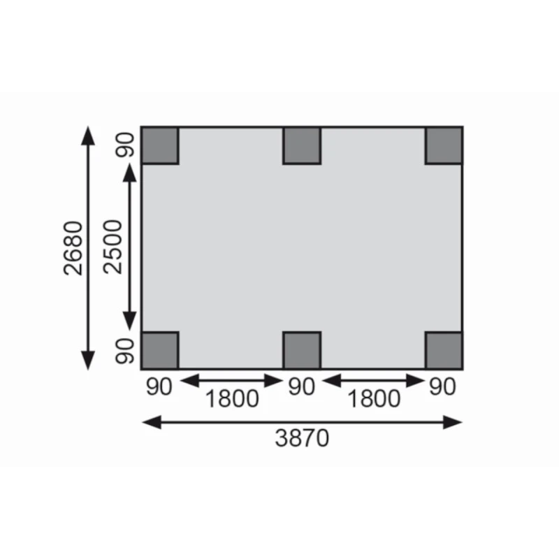 Carport Simple En Bois Autoclave Avec Toit PVC Et 2 Arcs D'entrée 14,9m² - 304x490cm - Karibu 6 Carport Simple En Bois Autoclave Avec Toit PVC Et 2 Arcs D'entrée 14,9m² - 304x490cm - Karibu – Image 6