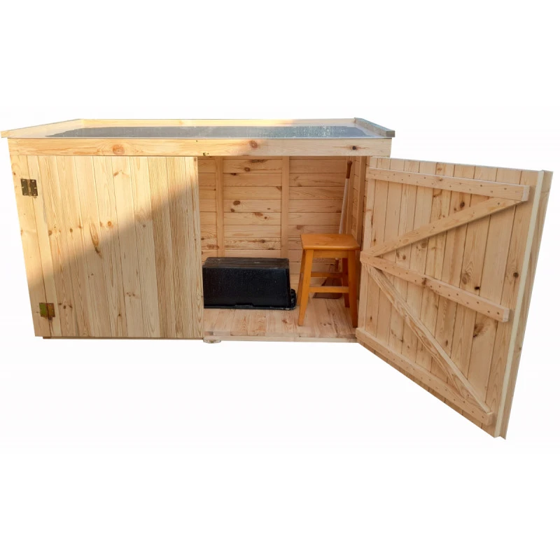 Coffre De Jardin En Bois Traité 28mm 2000L LARGO Blanc - Gardy Shelter 2 Coffre De Jardin En Bois Traité 28mm 2000L LARGO Blanc - Gardy Shelter – Image 2