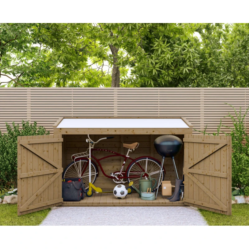 Coffre De Jardin En Bois Traité 28mm 2000L LARGO Blanc - Gardy Shelter 6 Coffre De Jardin En Bois Traité 28mm 2000L LARGO Blanc - Gardy Shelter – Image 6