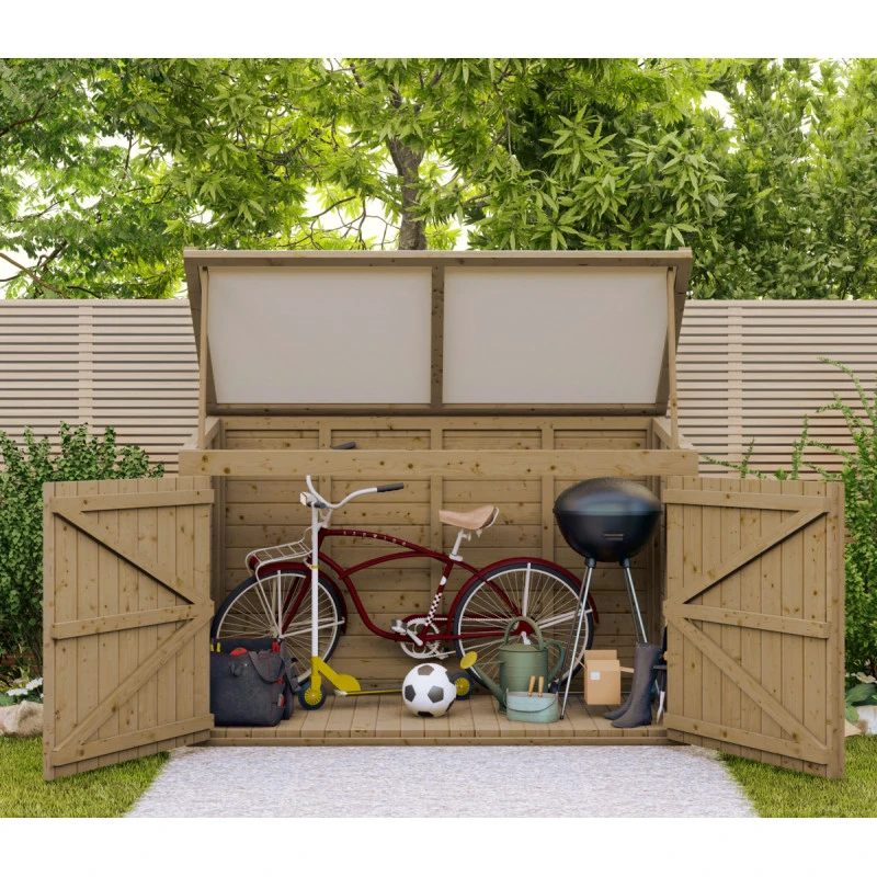 Coffre De Jardin En Bois Traité 28mm 2000L LARGO Blanc - Gardy Shelter 1 Coffre De Jardin En Bois Traité 28mm 2000L LARGO Blanc - Gardy Shelter