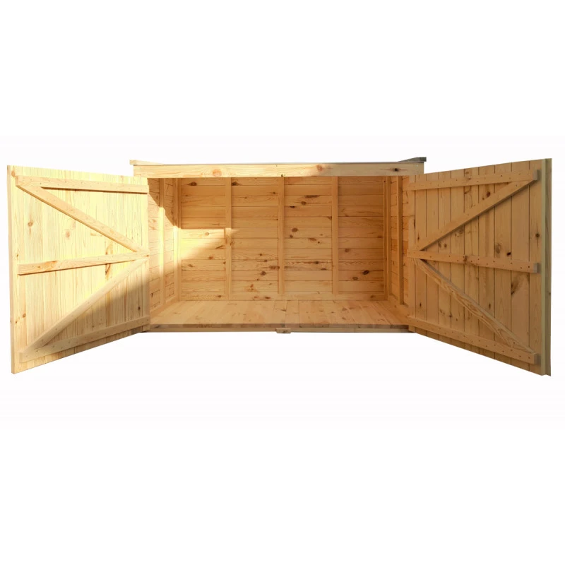 Coffre De Jardin En Bois Traité 28mm 2000L LARGO Noir - Gardy Shelter 2 Coffre De Jardin En Bois Traité 28mm 2000L LARGO Noir - Gardy Shelter – Image 2