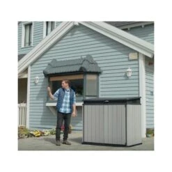 Coffre De Jardin En Résine Brossée Brossium 1150L - Keter -Jardin Extérieur Boutique coffre de jardin en resine brossee brossium 1150l keter 3