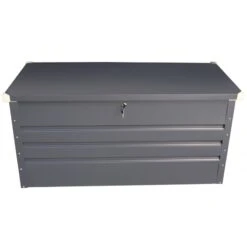 Coffre De Rangement En Métal Anthracite 400L Avec Plancher X-METAL 9 Coffre De Rangement En Métal Anthracite 400L Avec Plancher X-METAL -Jardin Extérieur Boutique coffre de rangement en metal anthracite 430l avec plancher x metal 3