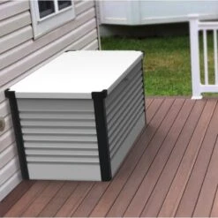 Coffre De Rangement En Métal Blanc 1000L Patio Box 1,46m² TRIMETALS -Jardin Extérieur Boutique coffre de rangement en metal blanc 1000l patio box 146m trimetals 5