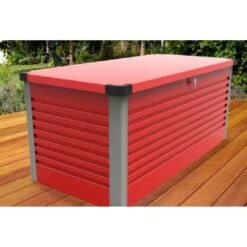 Coffre De Rangement En Métal Rouge 750L Patio Box 1,06m² TRIMETALS -Jardin Extérieur Boutique coffre de rangement en metal rouge 750l patio box 106m trimetals 5