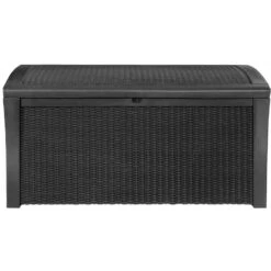 Keter Coffre En Résine Imitation Rotin Tressé Et Bois 400L Anthracite RIO 7 Keter Coffre En Résine Imitation Rotin Tressé Et Bois 400L Anthracite RIO -Jardin Extérieur Boutique coffre en resine imitation rotin tresse et bois 400l anthracite rio 2