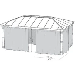 Ensemble De Rideaux 4 Pièces Pour Pergolas Dallas 6100 De 22m² - Palram - Canopia -Jardin Extérieur Boutique ensemble de rideaux 4 pieces pour pergolas dallas 6100 de 22m palram 2