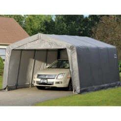 Garage Démontable 18,13m² En Acier Et Polyéthylène Gris – Shelter Logic -Jardin Extérieur Boutique garage 1813m demontable en acier et polyethylene gris shelter logic 3