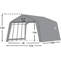 Garage Démontable 18,13m² En Acier Et Polyéthylène Gris – Shelter Logic -Jardin Extérieur Boutique garage 1813m demontable en acier et polyethylene gris shelter logic 5