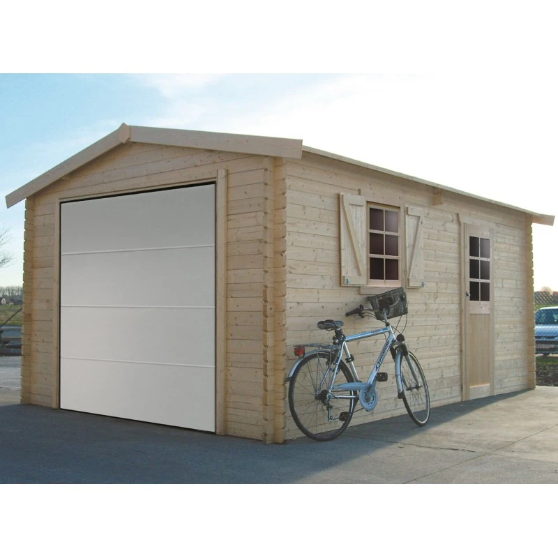 Garage 19,26m² Avec Porte Sectionnelle Motorisée Madriers 40mm SOLID 1 Garage 19,26m² Avec Porte Sectionnelle Motorisée Madriers 40mm SOLID