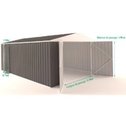 Garage En Acier Zincalume Colorbond 20,1m² Grande Hauteur EASYSHED -Jardin Extérieur Boutique garage en acier zincalume colorbond 1995m grande hauteur easyshed 5