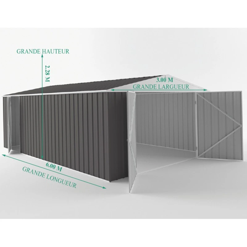 Garage En Acier Zincalume Colorbond Anthracite 18m² EASYSHED 5 Garage En Acier Zincalume Colorbond Anthracite 18m² EASYSHED – Image 5