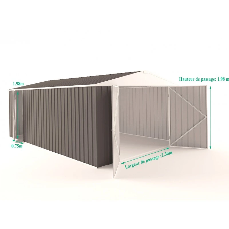 Garage En Acier Zincalume Colorbond Anthracite 18m² EASYSHED 6 Garage En Acier Zincalume Colorbond Anthracite 18m² EASYSHED – Image 6