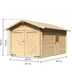 Garage En Bois Certifié 13,28m² – Madriers 28mm - Karibu -Jardin Extérieur Boutique garage en bois certifie 1328m madriers 28mm karibu 2