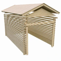 Garage En Bois Certifié 13,28m² – Madriers 28mm - Karibu -Jardin Extérieur Boutique garage en bois certifie 1328m madriers 28mm karibu 4