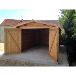 Garage En Bois Massif 40mm Traité Teinté Marron Gardy Shelter 11 Garage En Bois Massif 40mm Traité Teinté Marron Gardy Shelter -Jardin Extérieur Boutique garage en bois massif 40mm traite teinte marron gardy shelter 5