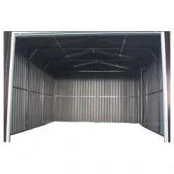 Garage Métal Anthracite 15,14m² Porte Enroulable + Kit D'ancrage X-METAL -Jardin Extérieur Boutique garage metal anthracite 1514m porte enroulable kit d ancrage x metal 5