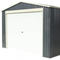 Garage Métal Anthracite 17,31m² Porte Enroulable + Kit D'ancrage X-METAL -Jardin Extérieur Boutique garage metal anthracite 1731m porte enroulable kit d ancrage x metal 5